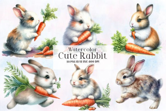 Download Cute Rabbit Clipart Bundle - Clipart bundle Collection