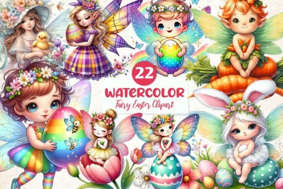 Download Cute Fairy Easter Clipart Bundle - Clipart bundle Collection
