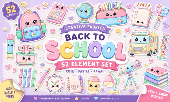 Download Back to School Kawaii Clipart Bundle - Clipart bundle Collection