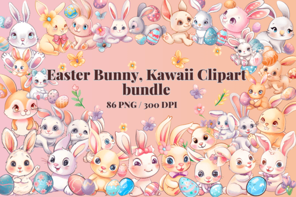 Download Easter Bunny, Kawaii Clipart Bundle - Clipart bundle Collection