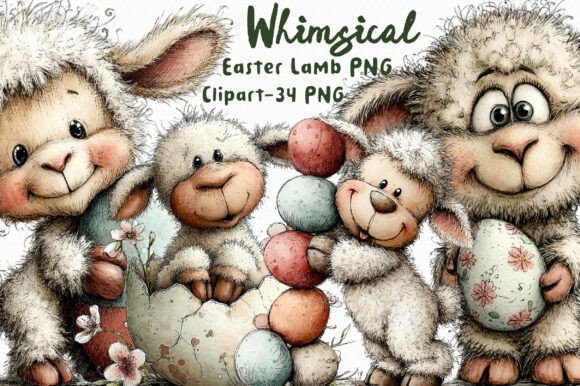 Download Easter Lamb PNG Clipart Bundle - Clipart bundle Collection