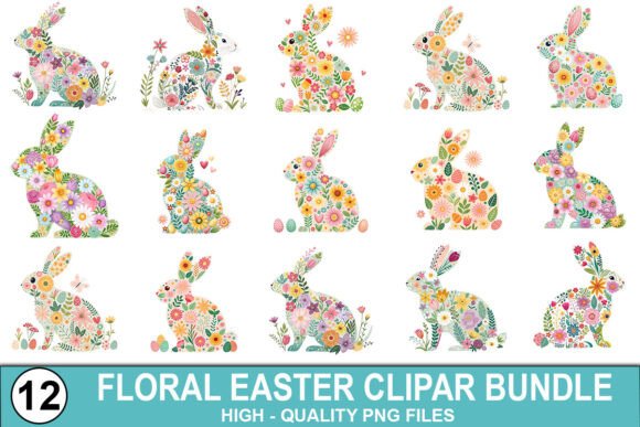 Download Floral Easter Clipart Bundle - PNG Files - Clipart bundle Collection
