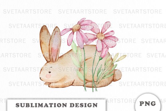 Download Watercolor Bunny with Flowers Png - Bunny with flowers png Collection
