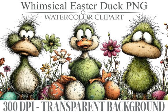 Download Whimsical Easter Duck Clipart Bundle - Clipart bundle Collection