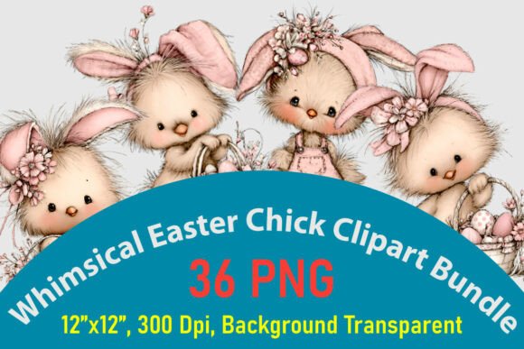 Download Whimsical Easter Chick Clipart Bundle - Clipart bundle Collection
