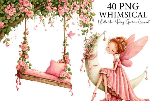 Download Watercolor Fairy Garden Clipart Bundle - Clipart bundle Collection
