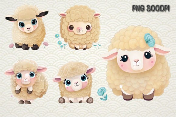 Download Watercolor Cute Sheep Clipart Bundle - Clipart bundle Collection