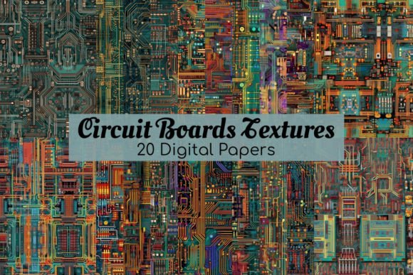 Download Circuit Boards Textures Digital Paper - Circuit Collection