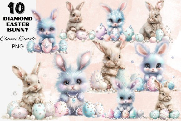Download Diamond Pastel Easter Bunny Clipart Pack - Pastel easter bunny clipart Collection